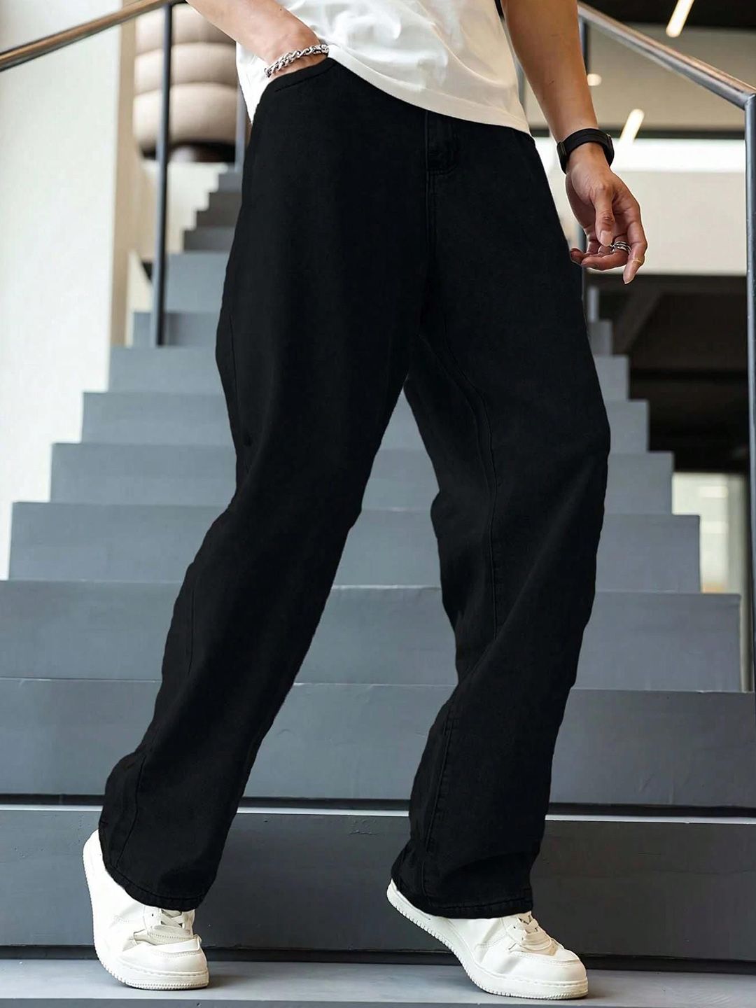 Kotty Men Regular Fit Low-Rise Clean Look Cotton Stretchable Jeans