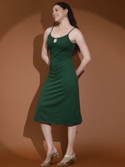 Kotty Women Solid A-Line Midi Dress