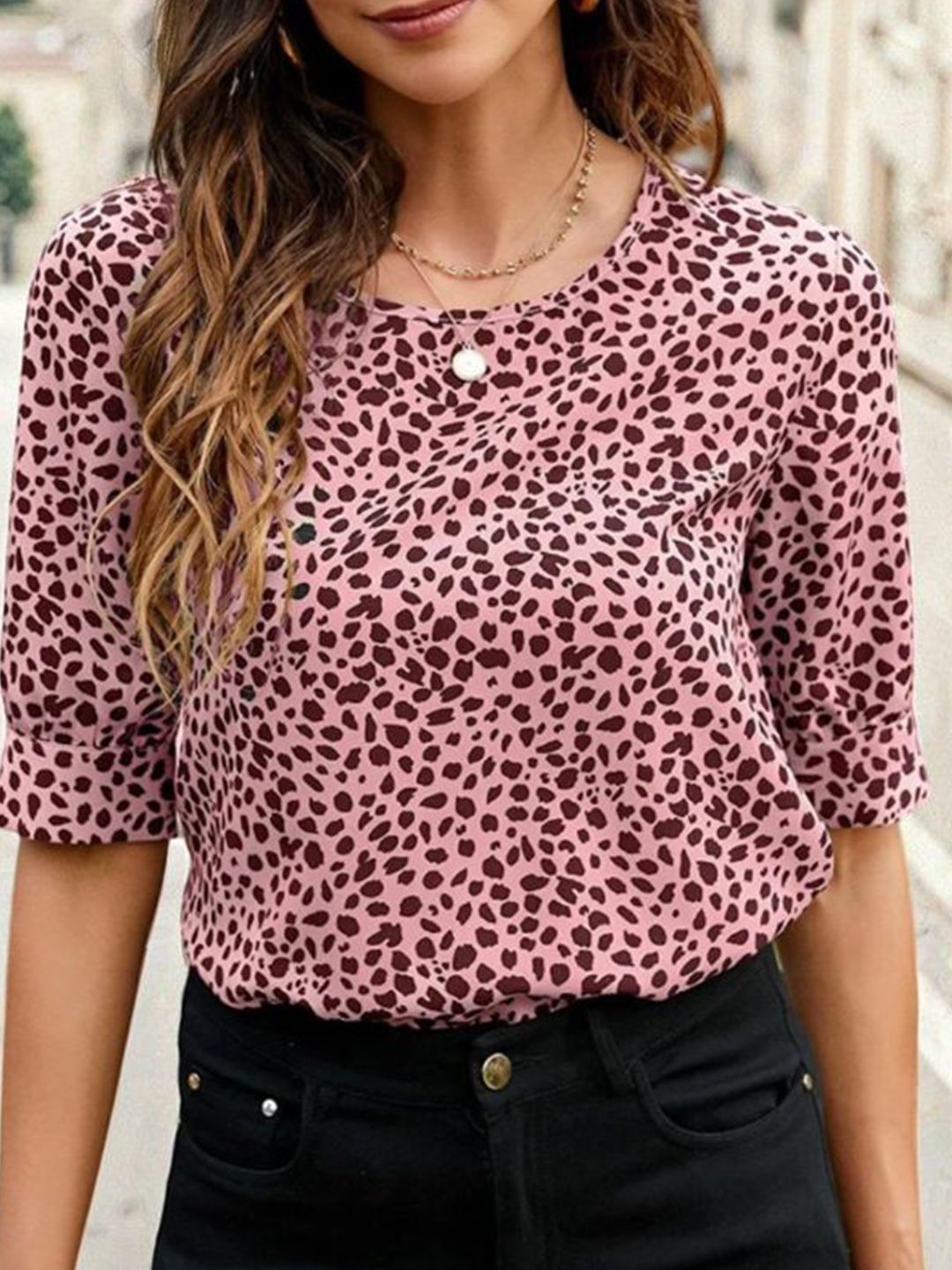 Kotty Printed Satin Regular Top