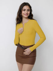 Kotty Women Solid V-Neck Top