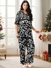 Kotty Printed Short Sleeves Shirt With Trousers