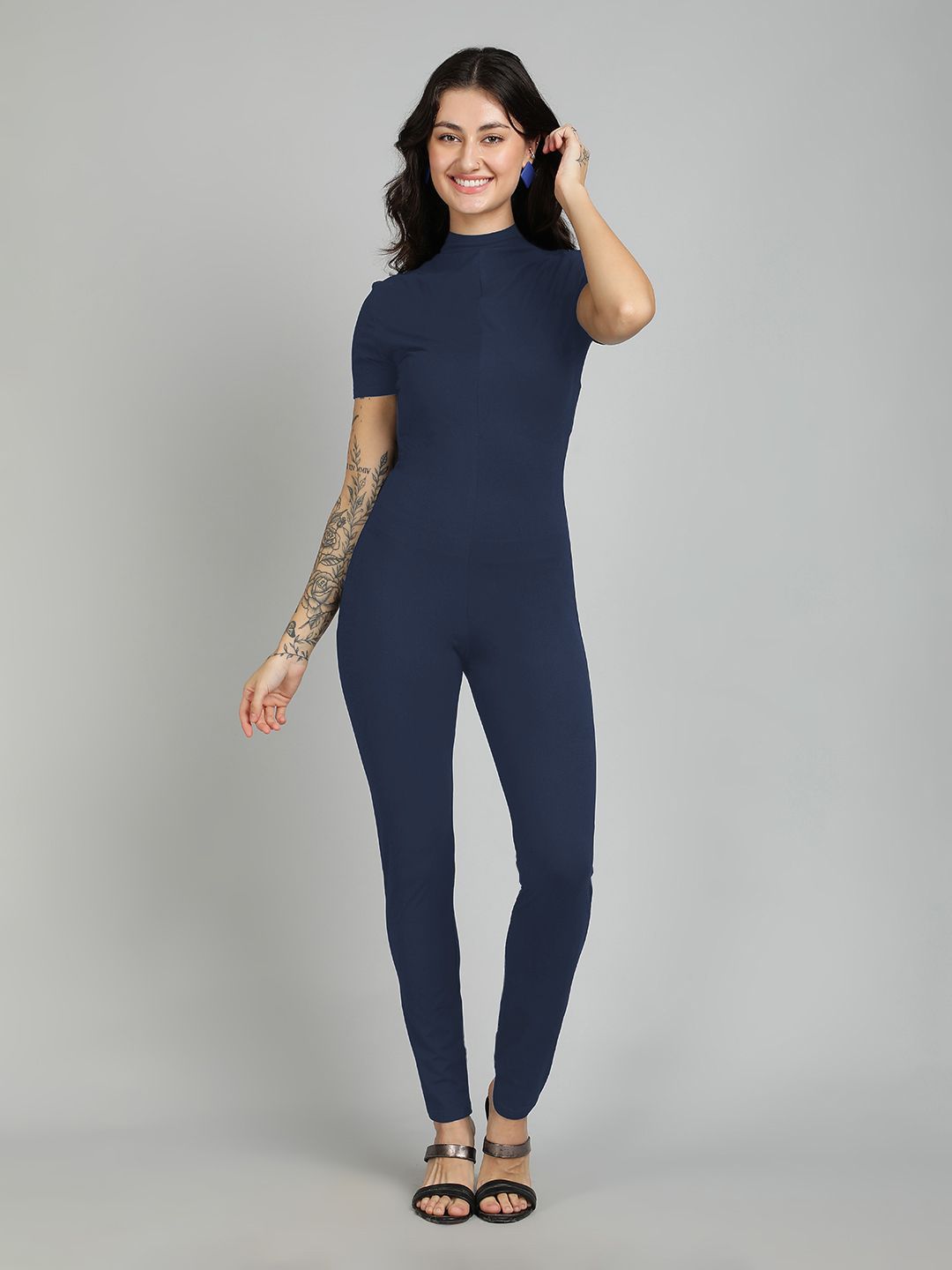 Kotty Women Mock Neck Basic Jumpsuit