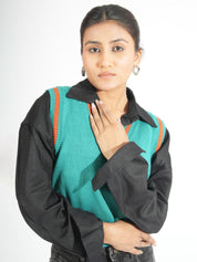 Kotty Women Colourblocked Crop Pullover