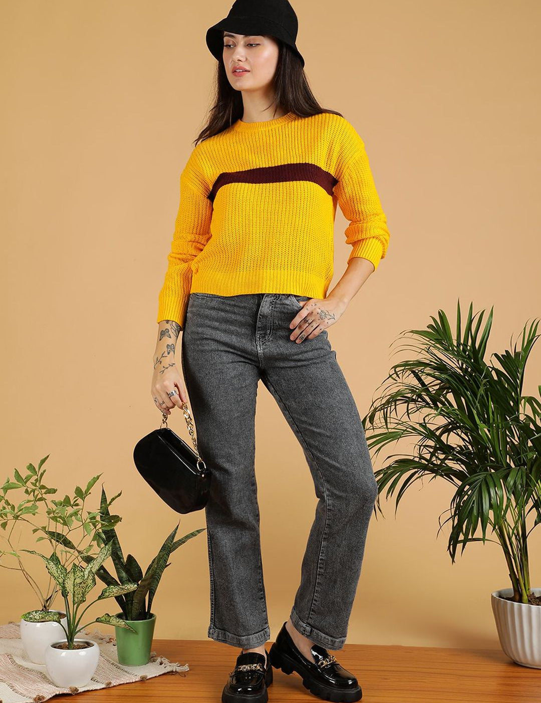 Kotty Women Colourblocked Pullover Cotton Sweaters