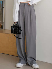 Kotty Women Relaxed Straight Leg Straight Fit High-Rise Easy Wash Trousers