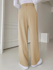 Kotty Women Relaxed Straight Leg Straight Fit High-Rise Trousers