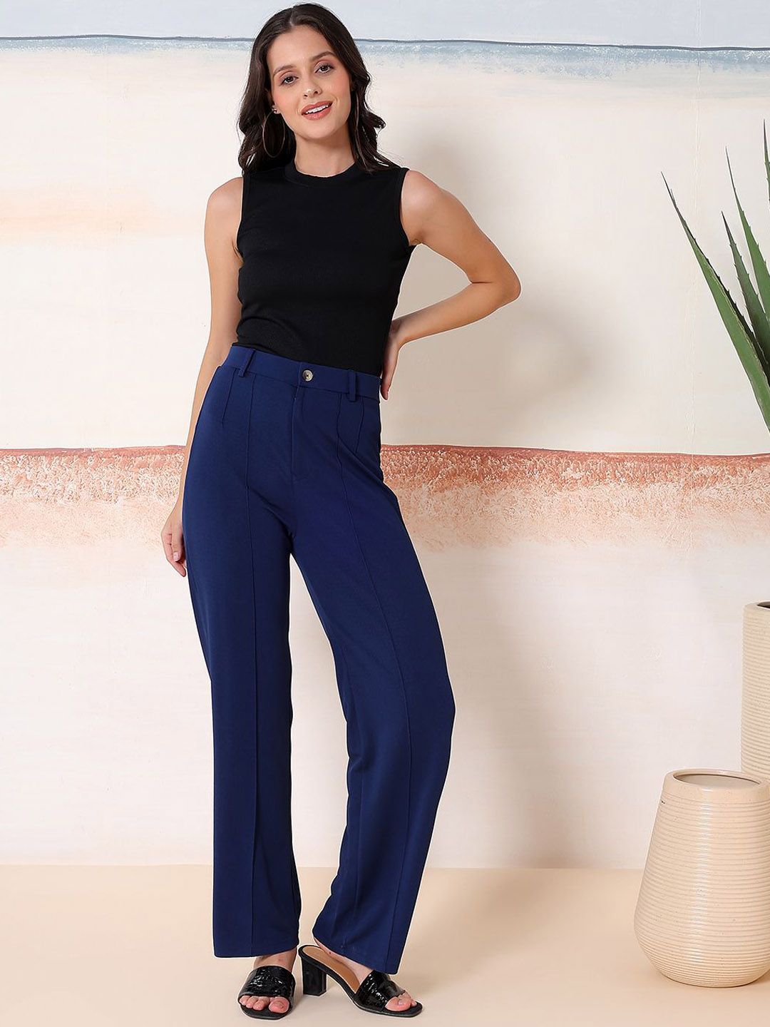 Kotty Round Neck Top With Trousers Co-Ords