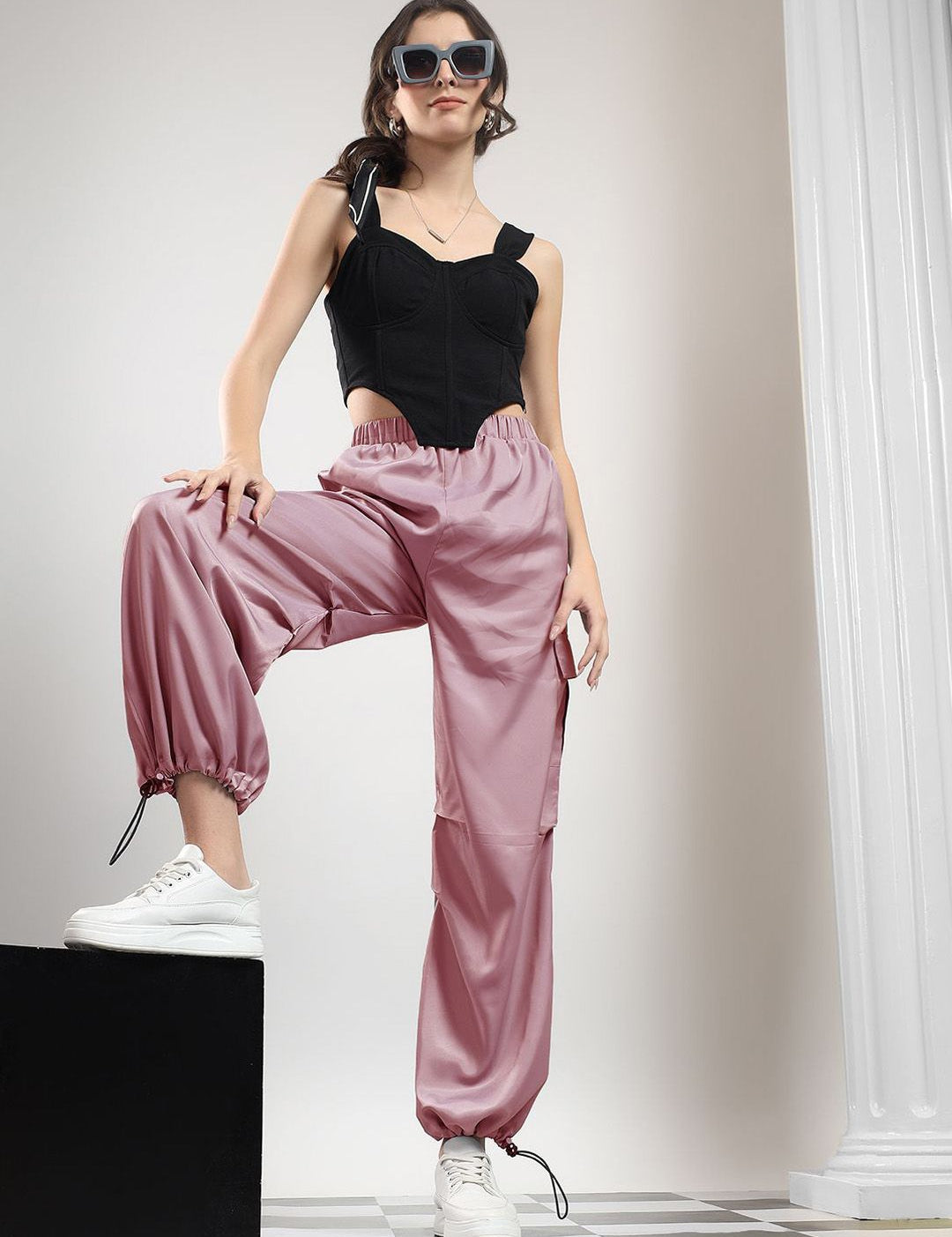 Kotty Women Jogger High-Rise Parachute Trousers