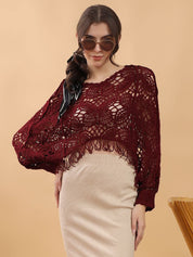 Kotty Women Solid Self Design Cotton Top