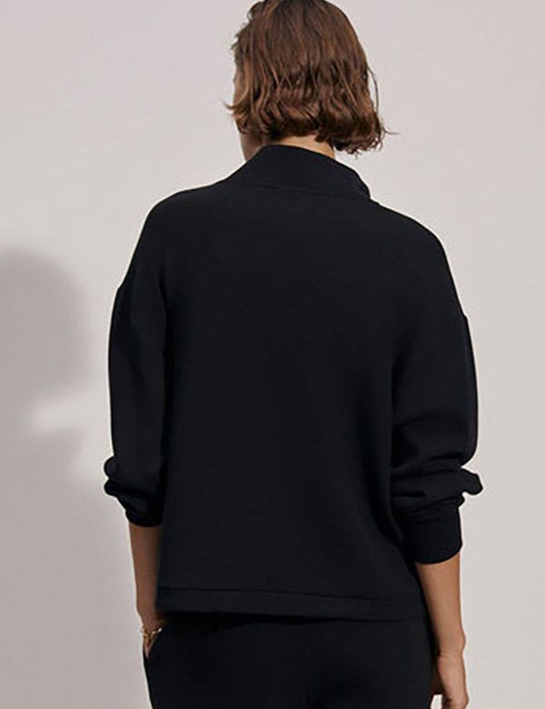 Kotty Black Shawl Neck Sweathshirt With Joggers