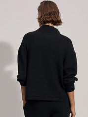 Kotty Black Shawl Neck Sweathshirt With Joggers