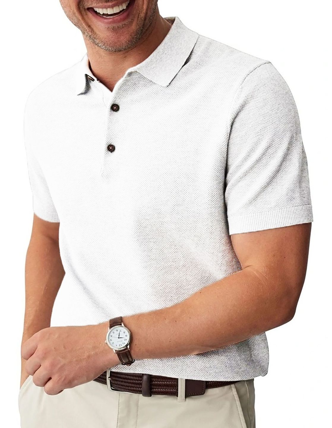 Kotty Men Polo Collar Applique T-shirt