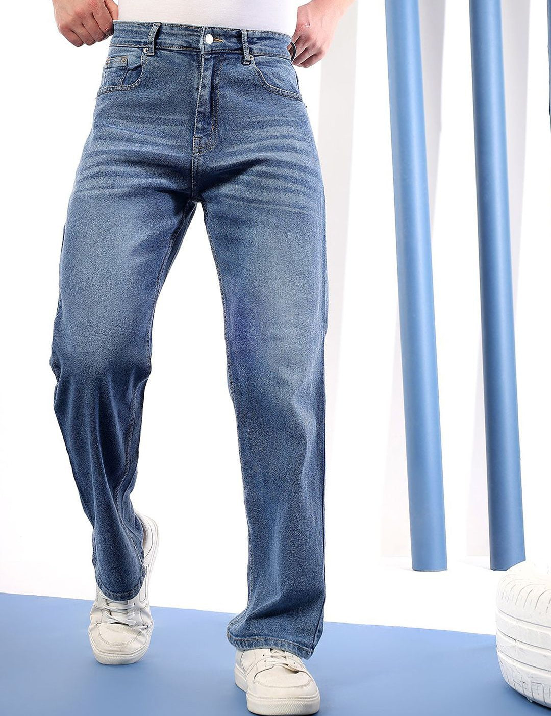 Kotty Men Comfort Regular Fit Mid-Rise Stretchable Jeans