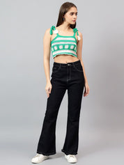 Kotty Embellished Cotton Crochet Crop Top