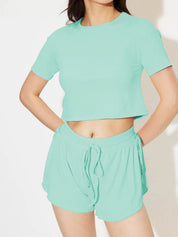 Kotty Round Neck Top With Shorts