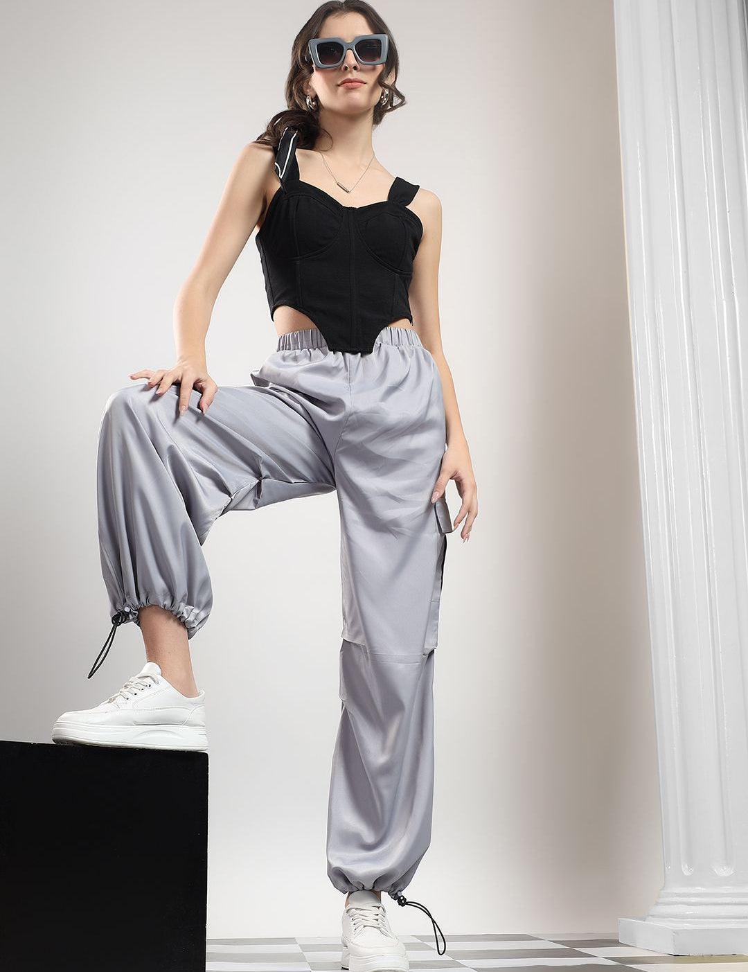 Kotty Women High-Rise Parachute Trousers