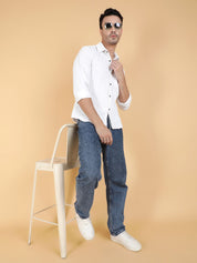 Kotty Men Relaxed Spread Collar Textured Cotton Casual Shirt