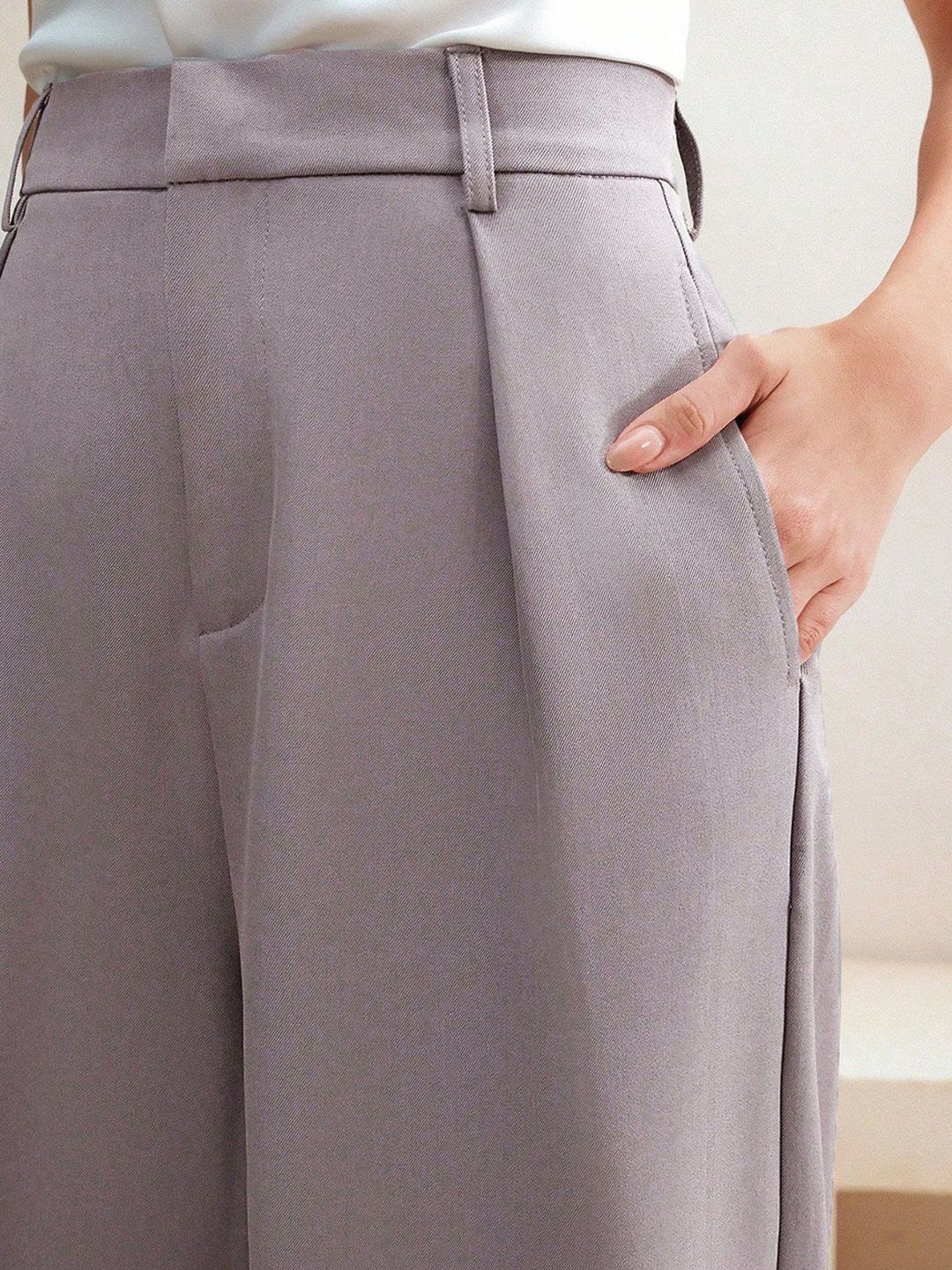 Kotty Women Wide Leg High-Rise Easy Wash Pleated Trousers