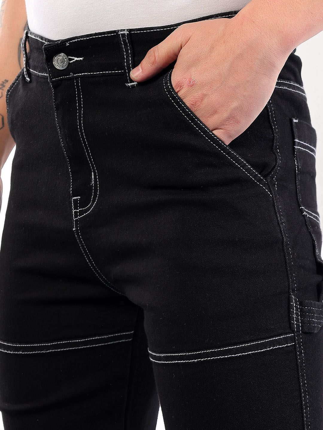 Kotty Men Mid Rise Slim Fit No Fade Clean Look Stretchable Jeans