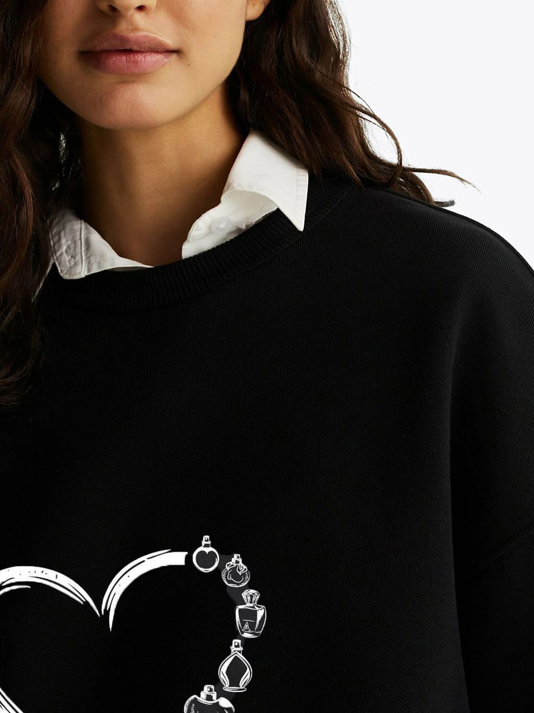 Kotty Women Graphic Printed Round Neck Therma-Fit Sweatshirt