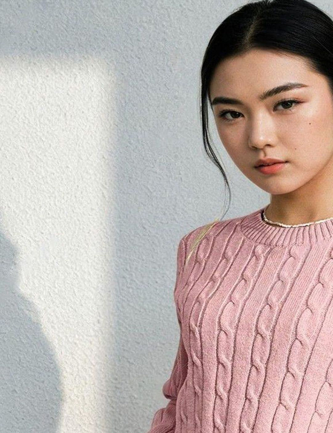 Kotty Women Cable Knit Round Neck Long Sleeves Crop Pullover Sweaters