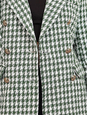 Kotty Notched Lapel Collar Checked Single Breasted Blazer