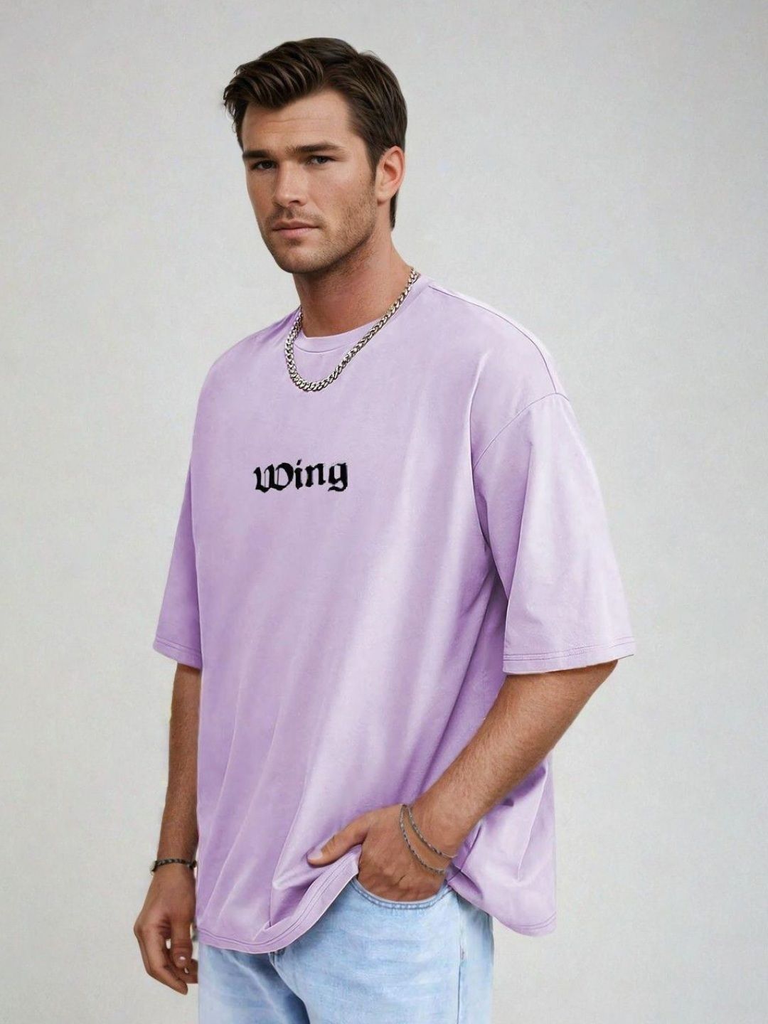 Kotty Men Graphic Printed Round Neck Cotton Oversized T-shirt