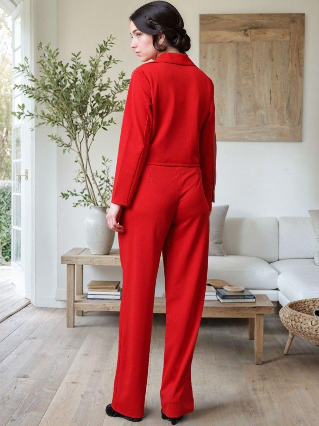 Kotty Lapel Collar Long Sleeves Coat With Trouser 