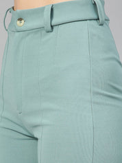 Kotty Women Colourblocked Straight Fit High-Rise Trousers