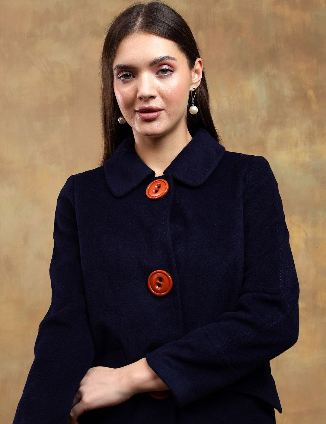 Kotty Women Spread Collar Overcoat