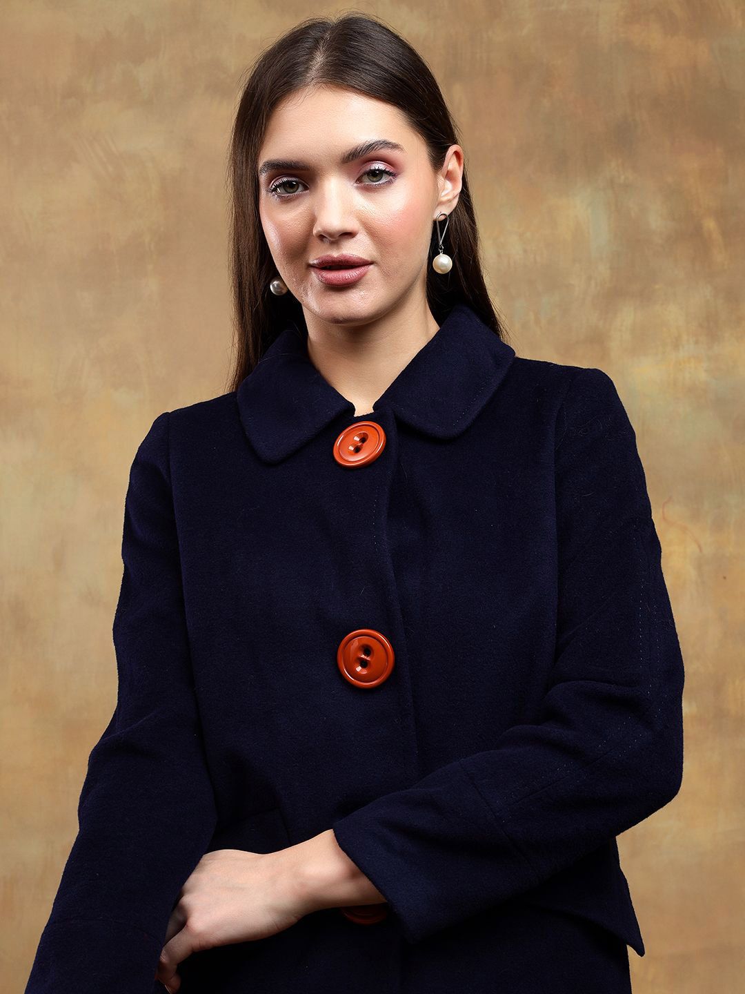 Kotty Women Spread Collar Overcoat