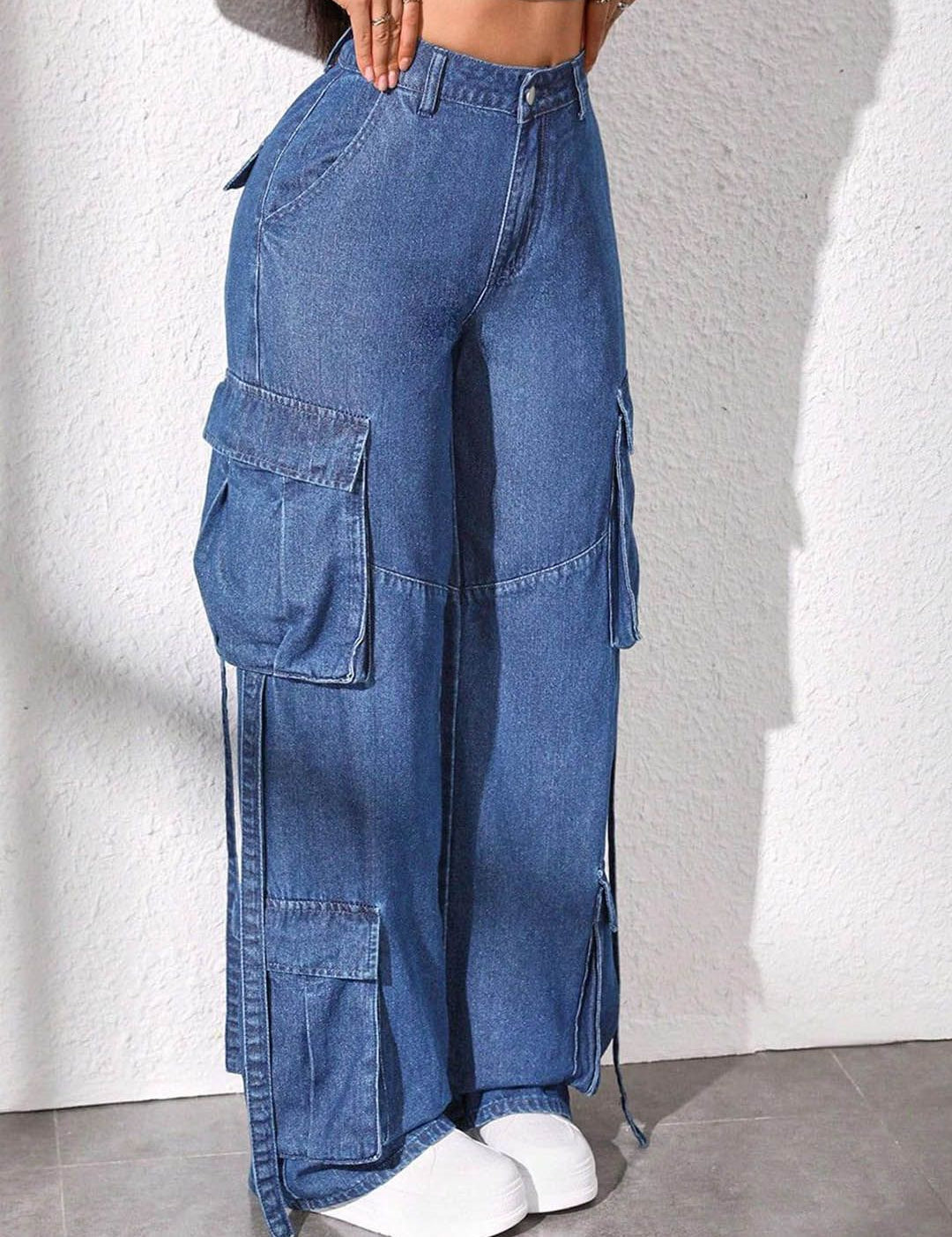 Kotty Women Jean Wide Leg High-Rise Light Fade Stretchable Jeans