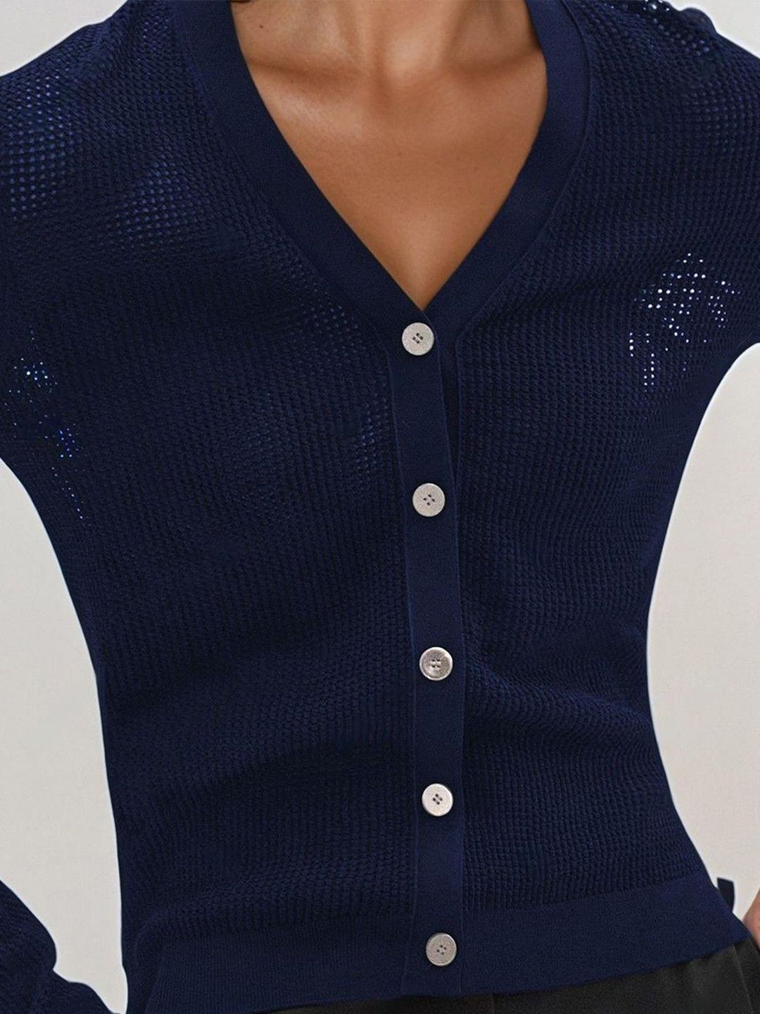 Kotty Women Ribbed Cotton Cardigan