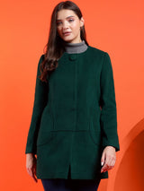 Kotty Band Collar Long Sleeves Overcoat