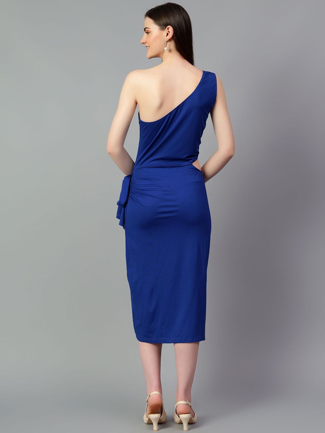 Kotty One Shoulder Sheath Midi Dress
