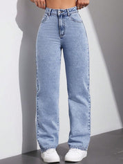 Kotty Women Straight Fit High-Rise Stretchable Jeans