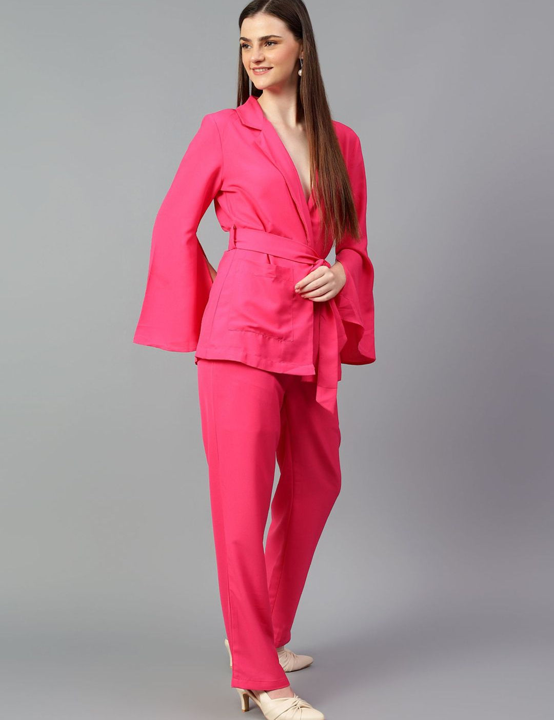 Kotty Pink Tie-Up Blazer & Trousers