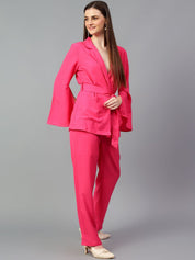Kotty Pink Tie-Up Blazer & Trousers