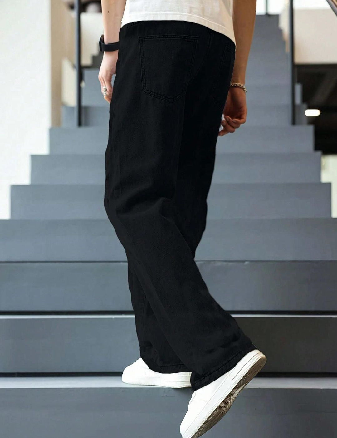 Kotty Men Regular Fit Low-Rise Clean Look Cotton Stretchable Jeans