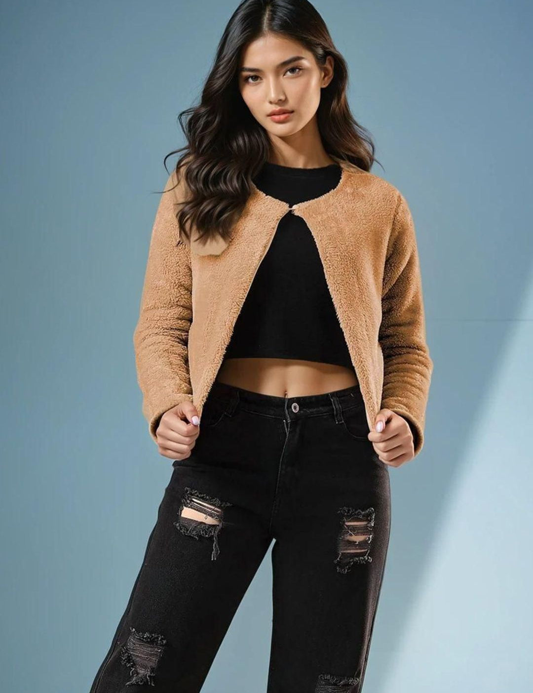 Kotty Women Solid Front-Open Sweatshirt