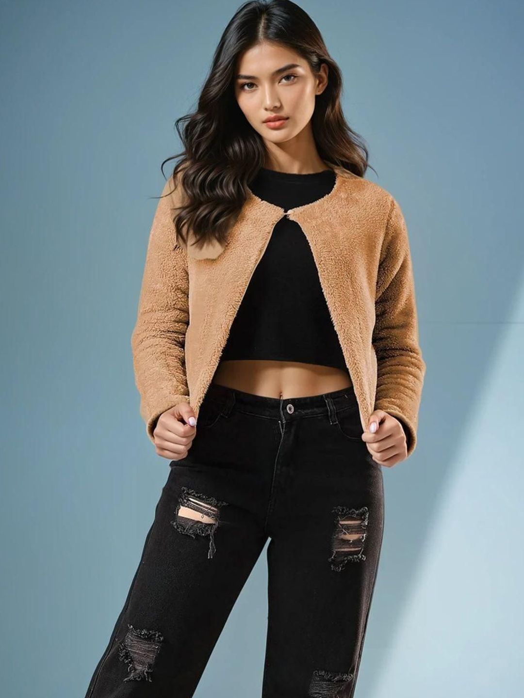 Kotty Women Solid Front-Open Sweatshirt