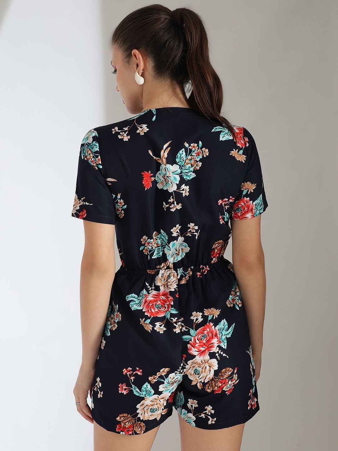 Kotty Women Printed Short Sleeves Jumpsuit