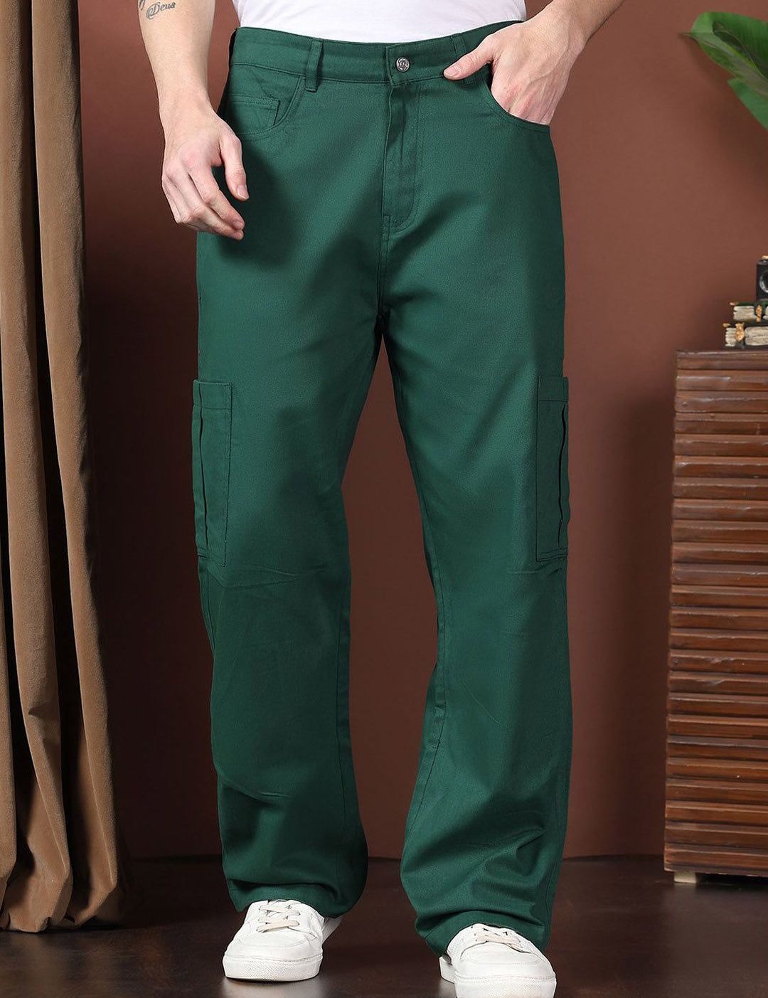 Kotty Men Relaxed Easy Wash Cargos Trousers