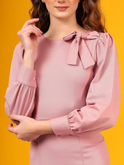 Kotty Women Tie-Up Neck A-Line Dress