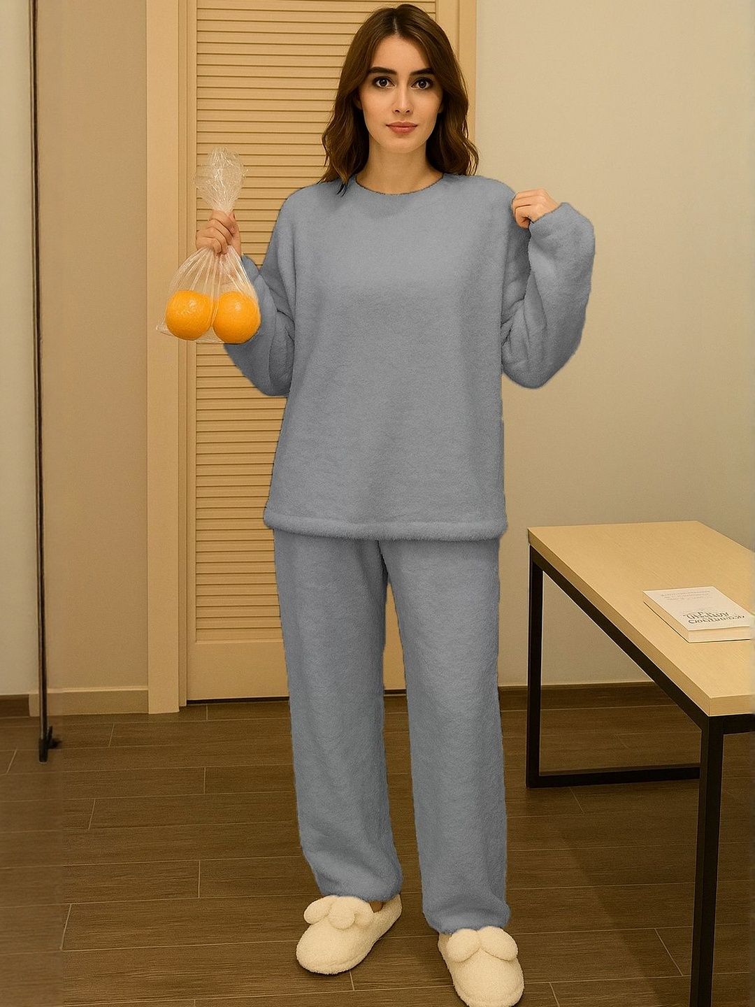 Kotty Women Round Neck Top With Pyjamas