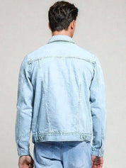 Kotty Men Solid Denim Jacket