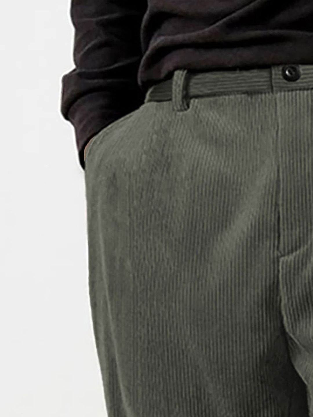 Kotty Men Relaxed Straight Fit High-Rise Corduroy Trousers