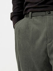 Kotty Men Relaxed Straight Fit High-Rise Corduroy Trousers