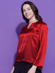 Kotty Women Solid V-Neck Top