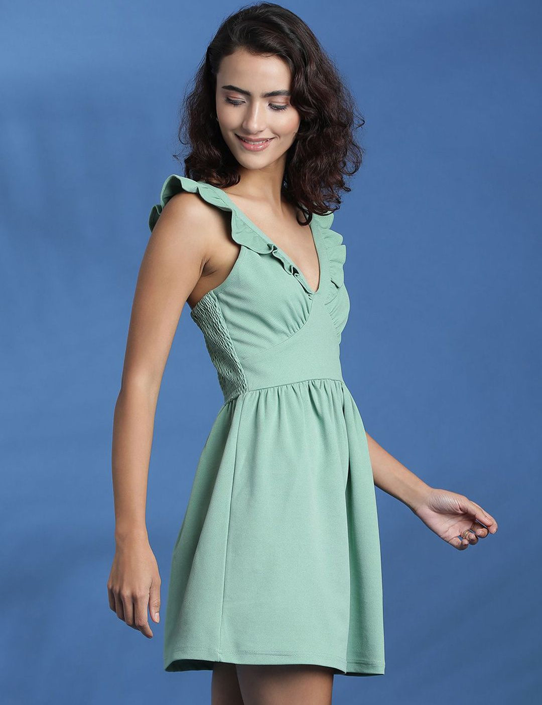 Kotty V-neck Fit & Flare Mini Dress